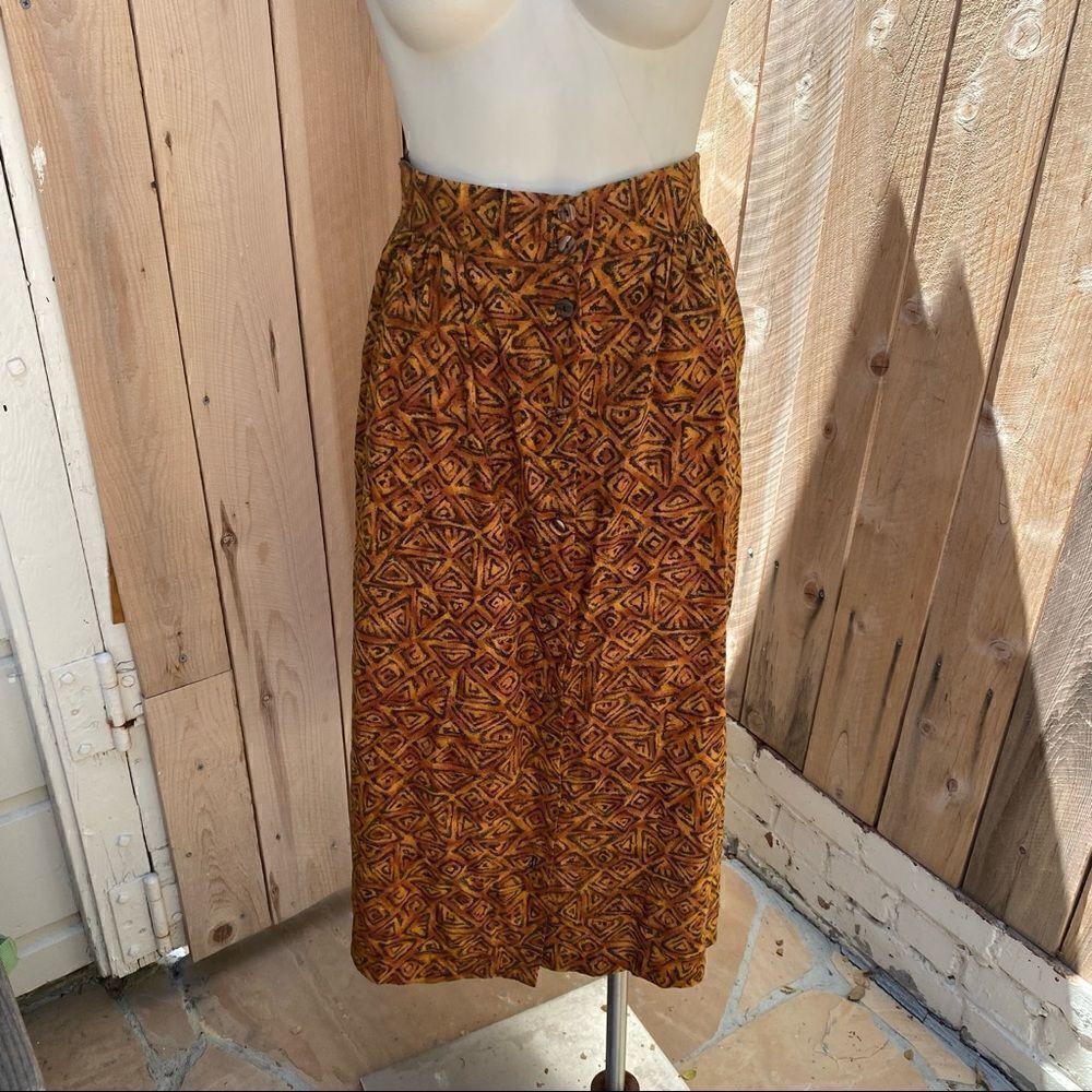 Vintage Cristin Stevens printed midi skirt